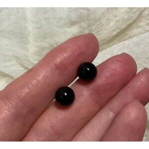 Black Ball/Stud Pierced Earrings